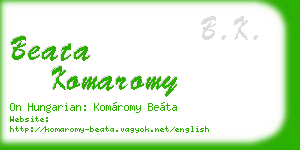 beata komaromy business card