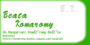 beata komaromy business card